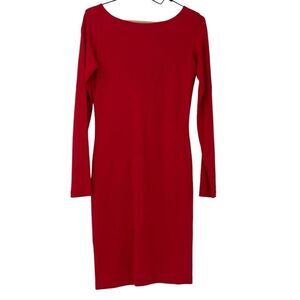 Amanda Uprichard Red Long Sleeve Bodycon Dress Medium